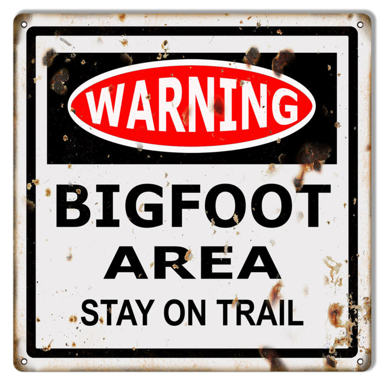 Warning Bigfoot Area Reproduction Funny Warning Metal Sign 12x12 Reproduction Vintage Signs