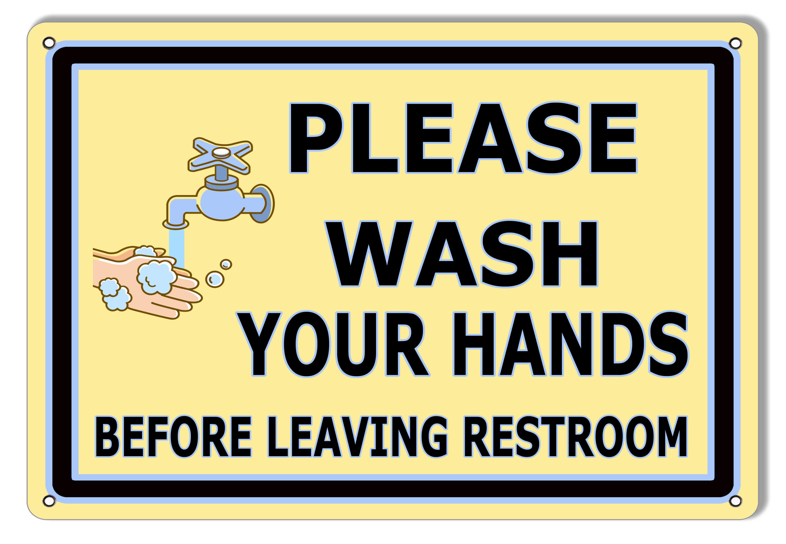 Please Wash Your Hands Restroom Metal Sign 9x12 - Reproduction Vintage