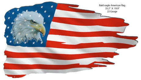 Flying Bald Eagle USA United States of America Flag Metal Sign Man Cave Garage
