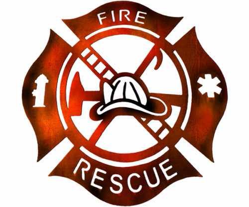Fire And Rescue Metal Sign Gives The Illusion Of Real Copper NOT  COPPER. 15.5x15.5