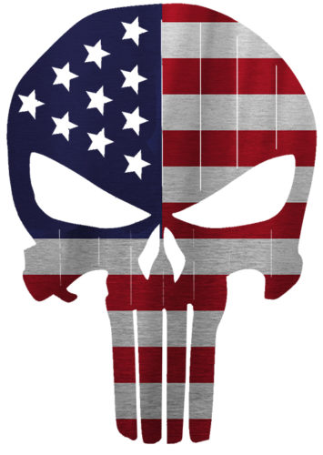 Punisher Skull American Flag Laser Cut Out - Reproduction Vintage Signs