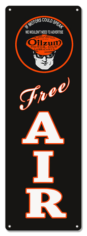 Oilzum Motor Oil Free Air Metal Sign 8"x24"