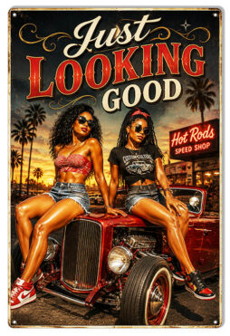 Just Looking Good 12x18 metal sign