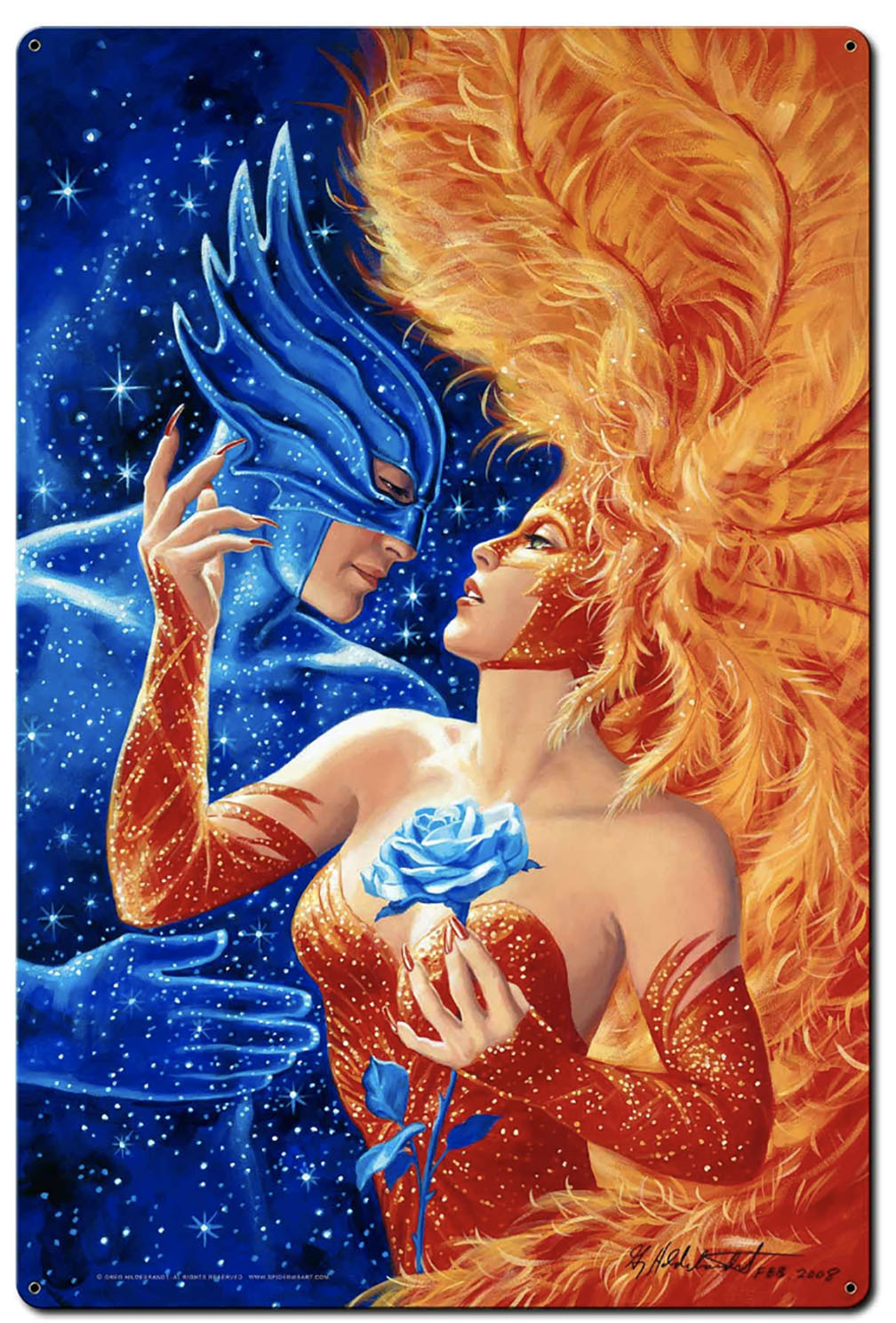 HB338 - Masquerade Metal Sign 24x36 by artist Greg Hildebrandt