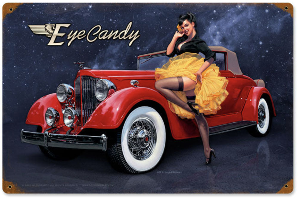 HB109 - Eye Candy metal Sign 18x12 by artist Greg Hildebrandt