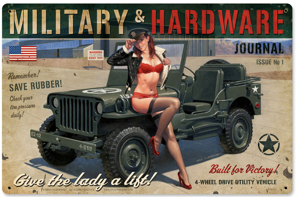 HB198 - Military Hardware Vintage Sign 36x24 by artist Greg Hildebrandt