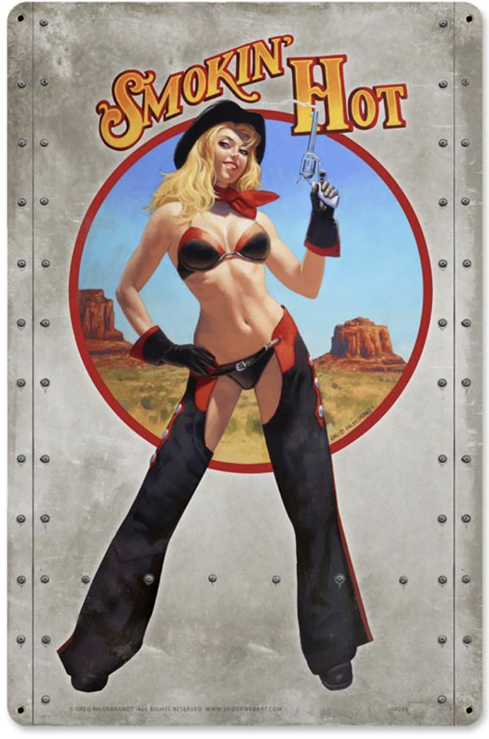 HB205 - SMOKIN' HOT Vintage Sign 12x18 by artist Greg Hildebrandt