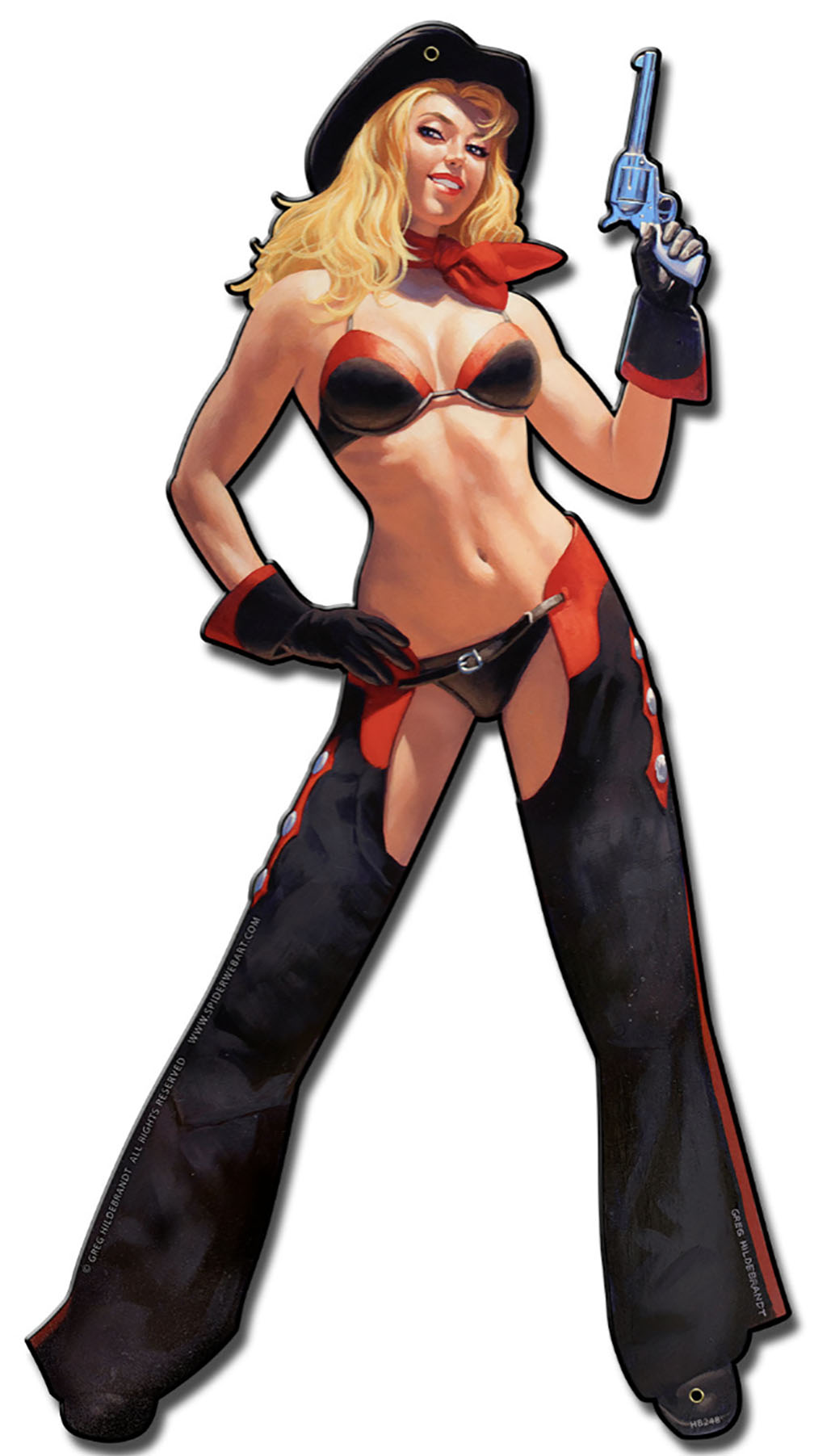 HB248 - Smokin Hot Girl Vintage Sign 12x22 by artist Greg Hildebrandt