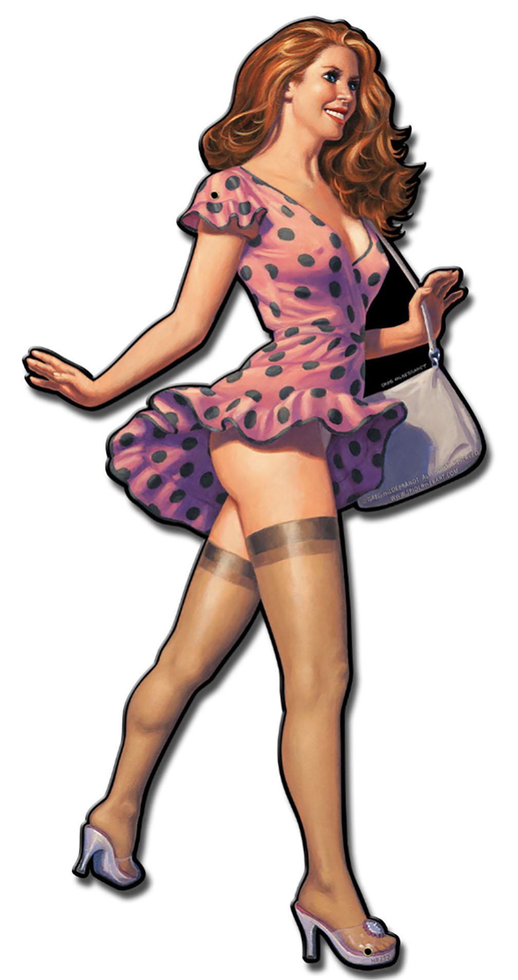 HB252 - Candy and Cream Girl Vintage Sign 11x12 by artist Greg Hildebrandt