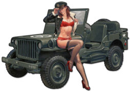 HB273 - Willys Overland Vintage Sign 29x20 by artist Greg Hildebrandt