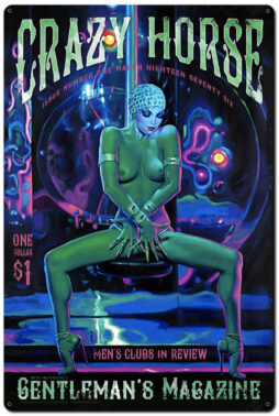 HB278 - Crazy Horse Vintage Sign 12x18 by Artist Greg Hildebrandt