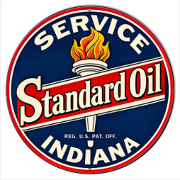 Reproduction Standard Oil of Indiana 14x14 Round Metal Sign
