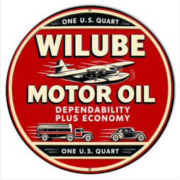 Reproduction Wilube Motor Oil 14x14 Round Metal Sign