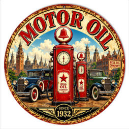 Bell Oil Company Since 1932 14x14 Round metal Sign