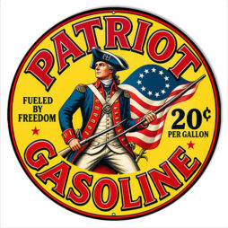 Patriot Gasoline Reprodution 14x14 Round Metal Sign