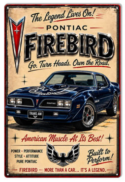 Pontiac Firebird- Go Turn Heads!! 12x18 Metal Sign
