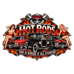 Hot Rods- This Is Where It All Started 16x11 Laser Cut Metal Sign