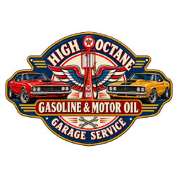 Texaco- High Octane Gasoline & Motor Oil 16x11 Laser Cut Metal Sign