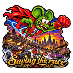 Super Rat Fink- Saving the Race 16x15 Laser Cut Metal Sign